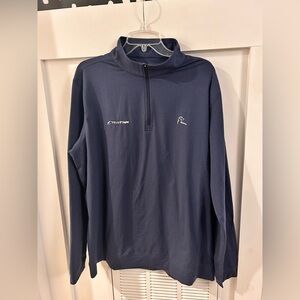 RHOBACK Heather Performance Q-Zip  navy pullover